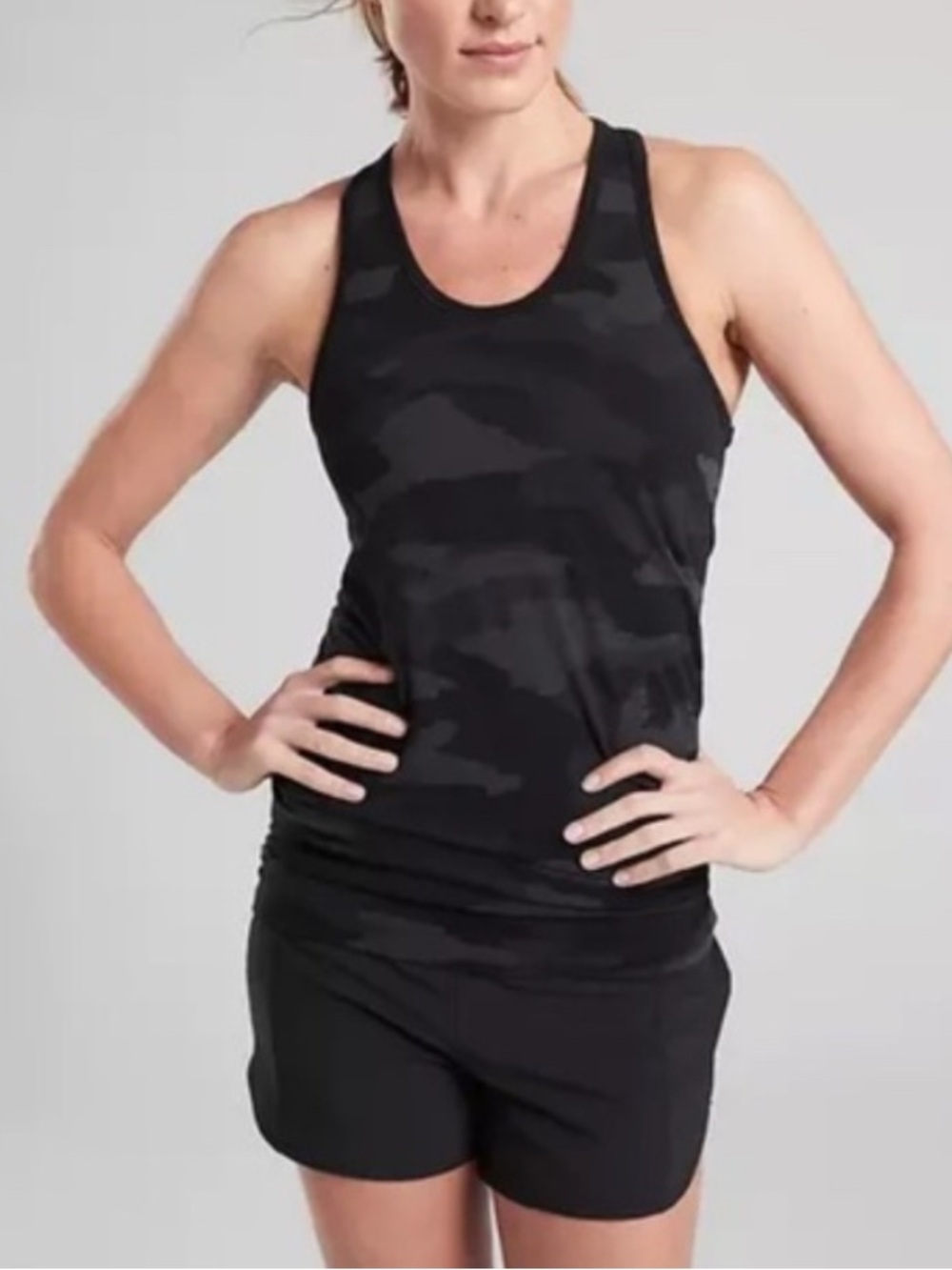 Athleta SpeedLight Black Camo Racerback Tank Top 31